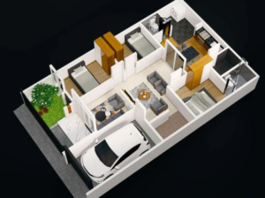 denah rumah minimalis 3 kamar