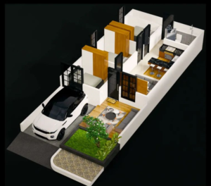 6x12 meter denah rumah 3 kamar ukuran 6x12