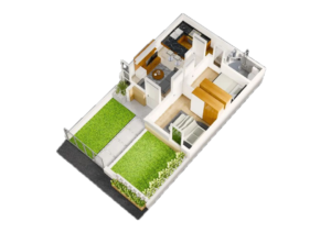 denah rumah 6x10 2 kamar