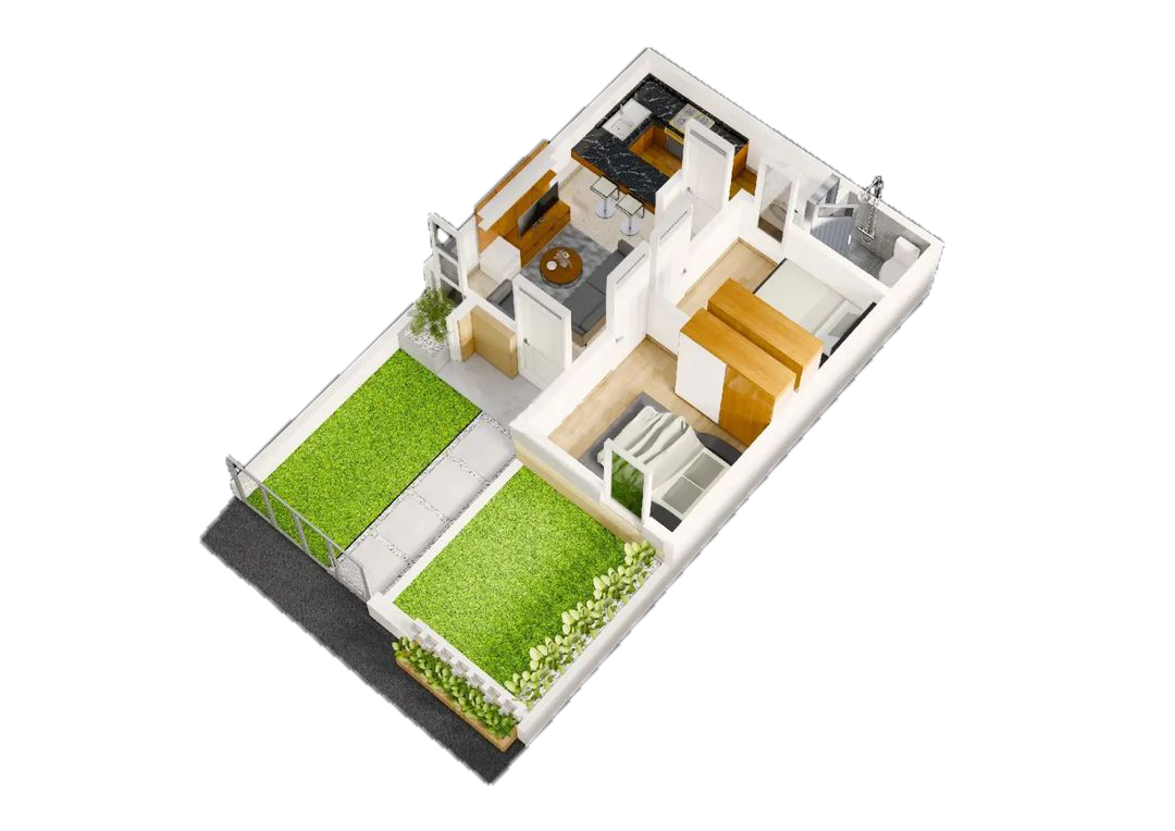 denah rumah 6x10 2 kamar