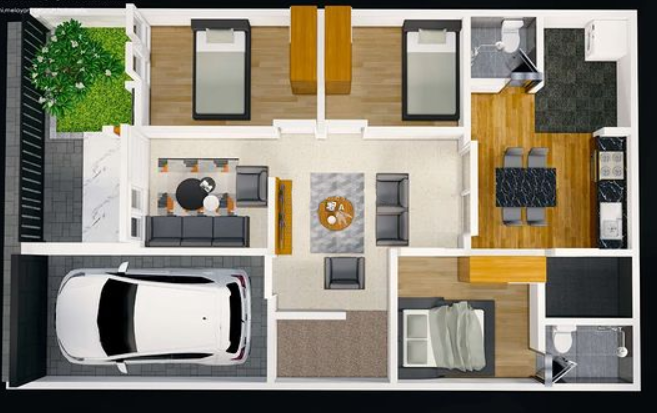 denah rumah minimalis 3 kamar